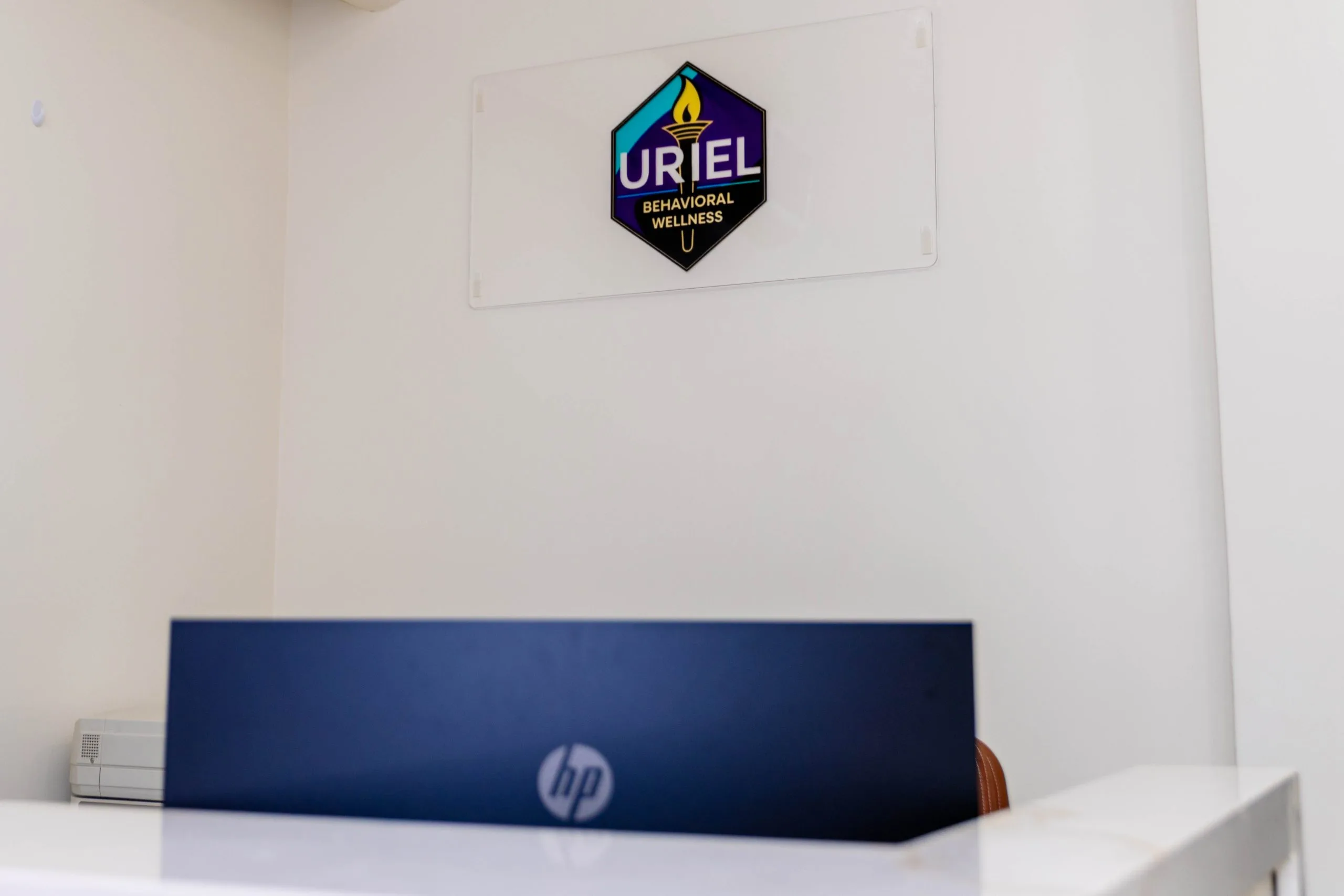 Psychiatrist in North Hills, CA – client talking with a therapist in a bright office at Uriel Behavioral Wellness